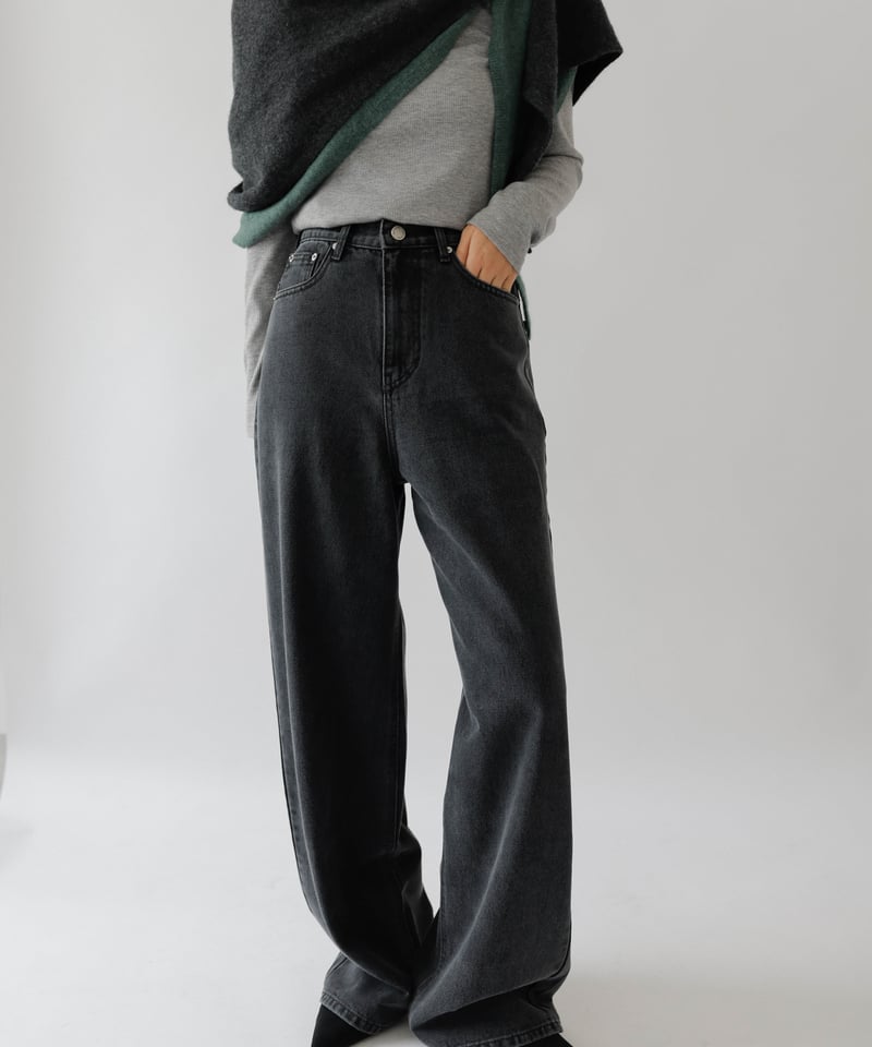 パンツ Na.e Wide Loose Jeans_Black Wide Loose Jeans _Deep Blue | Na.e