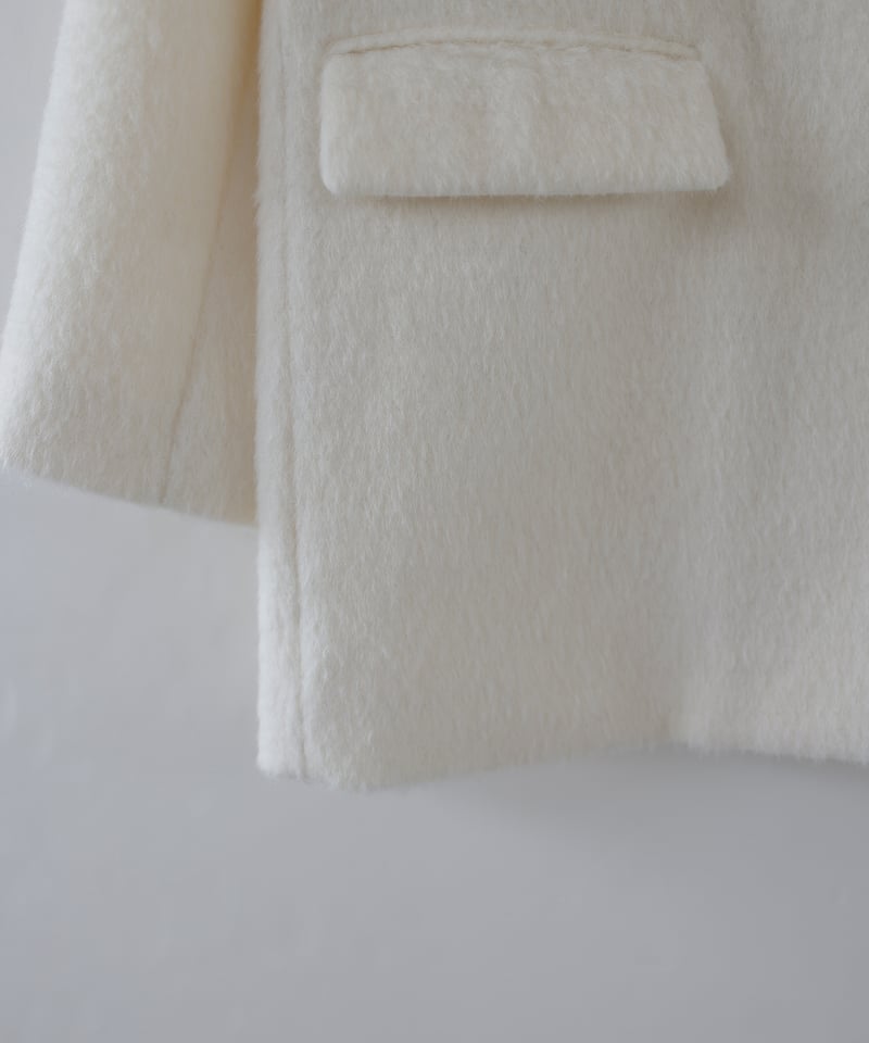 Wool Alpaca Shaggy Coat_Ivory | Na.e