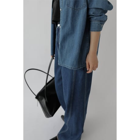 Stitch Wide Jeans_Indigo Blue