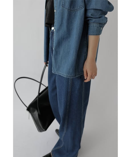 Stitch Wide Jeans_Indigo Blue
