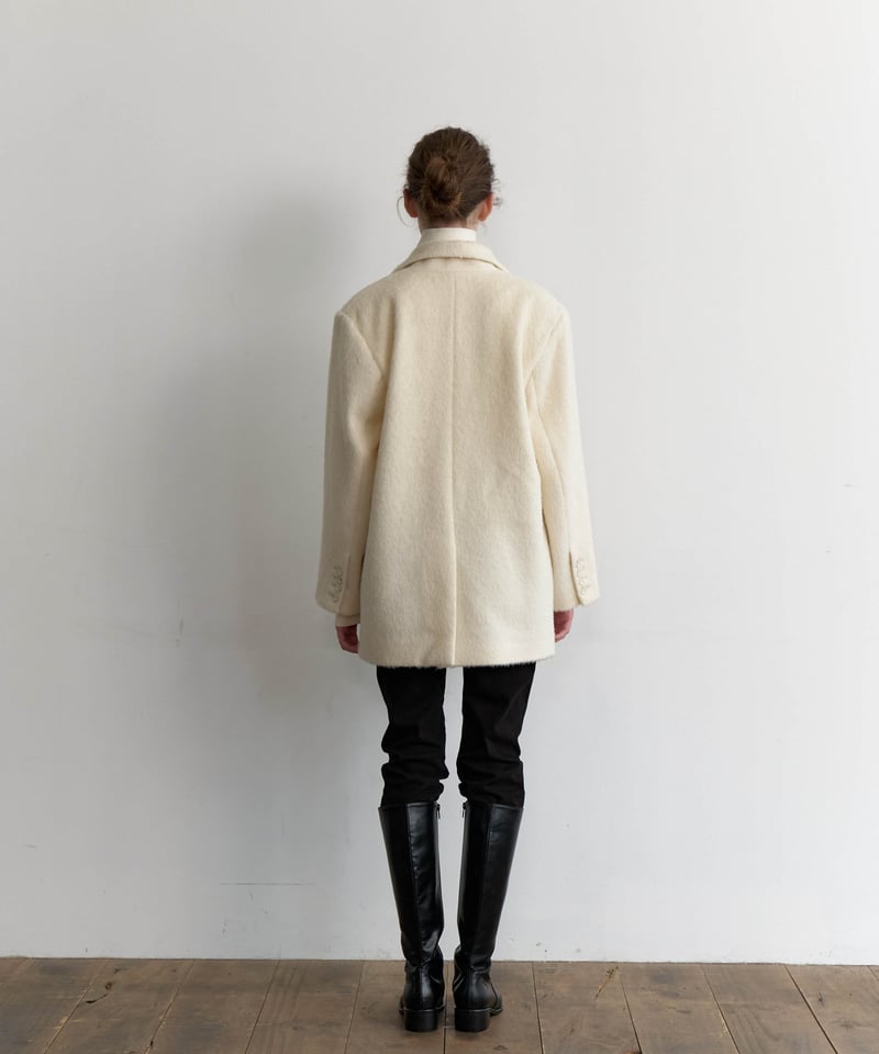 Wool Alpaca Shaggy Coat_Ivory | Na.e