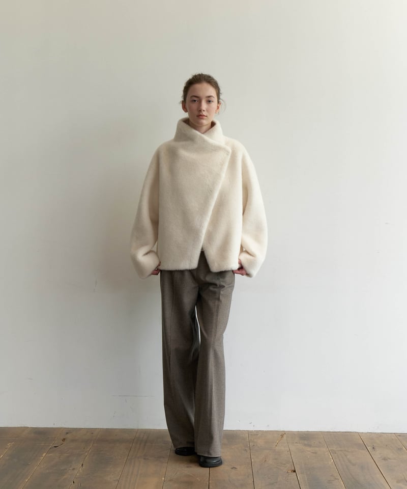 ksky Nae ハンドメイド　フード付きアイボリーコート ksky Nae ハンドメイド フード付きアイボリーコート PRE-ORDER