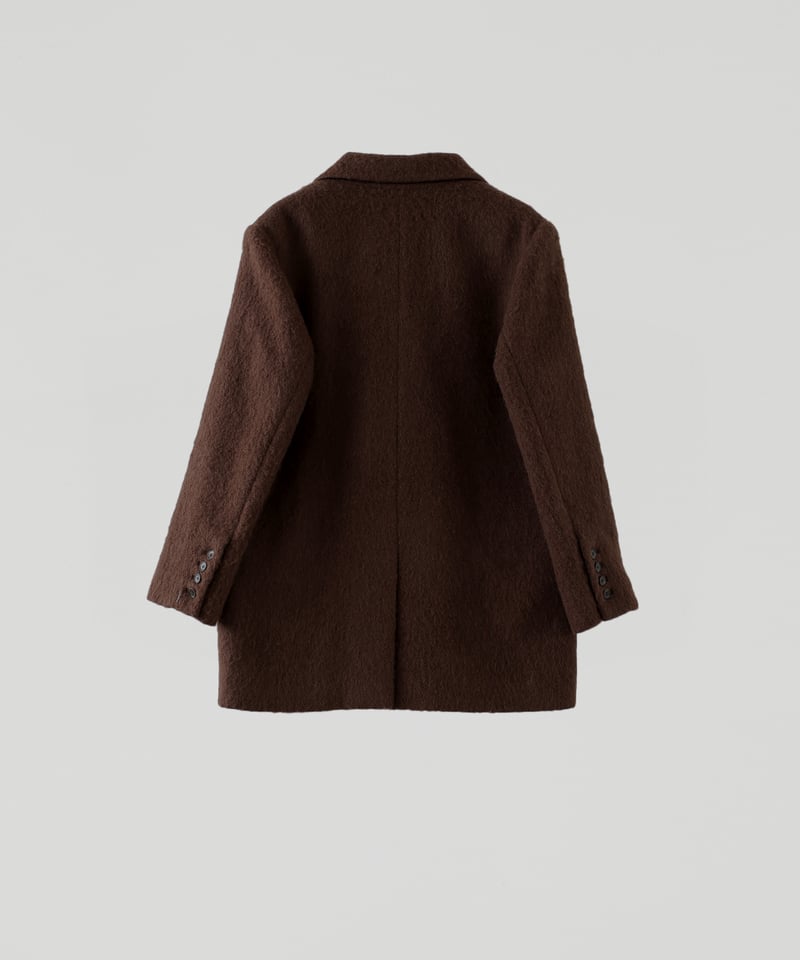 Wool Alpaca Shaggy Coat_Brown | Na.e