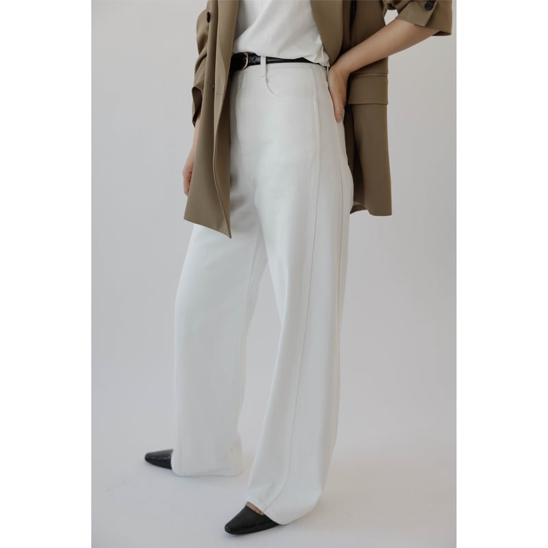 【数々のアワードを受賞】 Stitch Wide Jeans _White | Na.e Pants