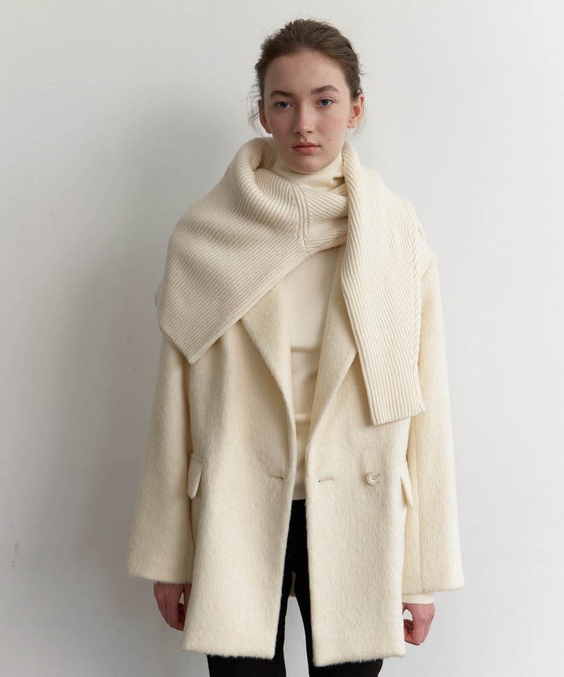 Wool Alpaca Shaggy Coat_Ivory | Na.e