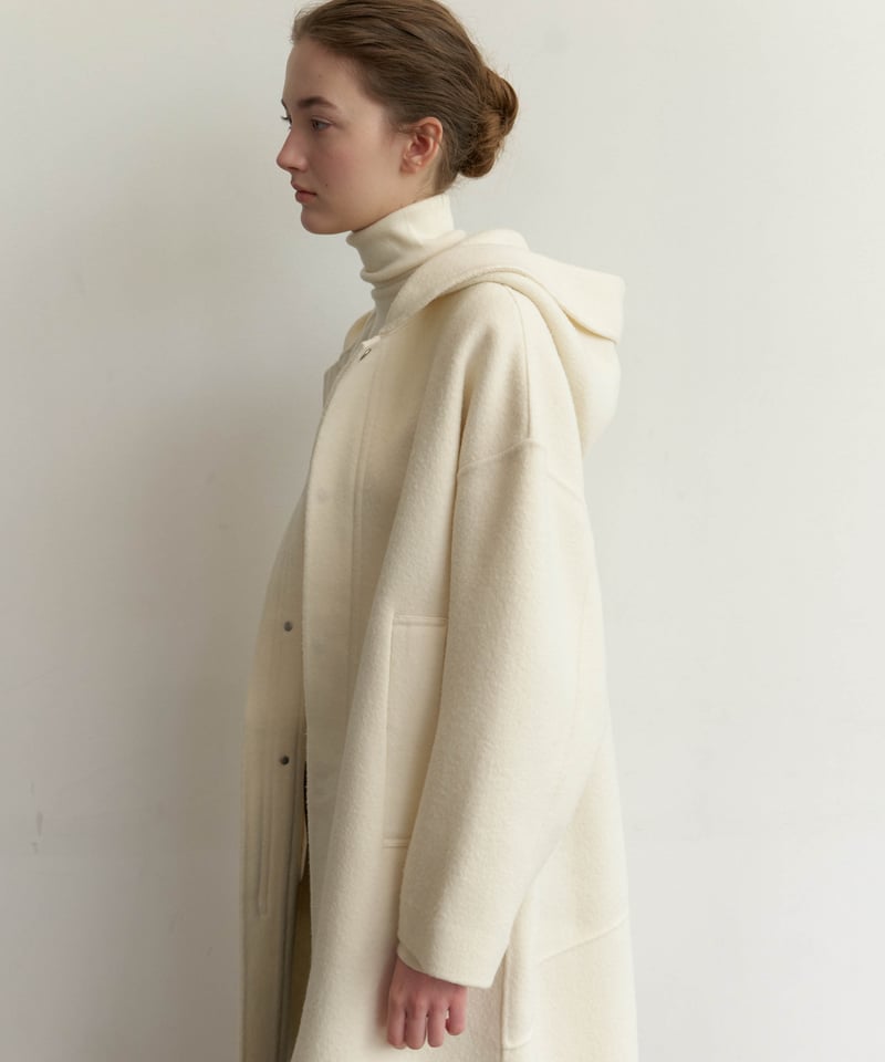 pois shaggy hoodieCOAT ホワイト pois shaggy hoodieCOAT ホワイト