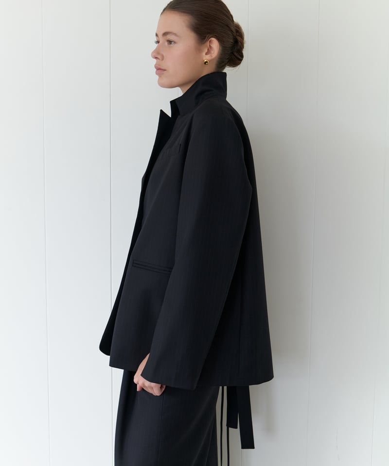 Stripe Over Jacket_Navy | Na.e