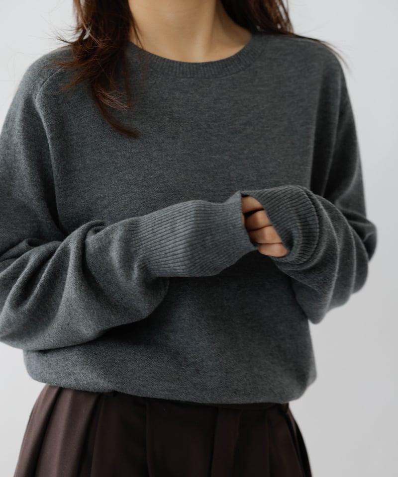 Na.e 【EVER SERIES】Crew Neck Knit グレージュ EVER SERIES】Crew Neck Knit | Na.e