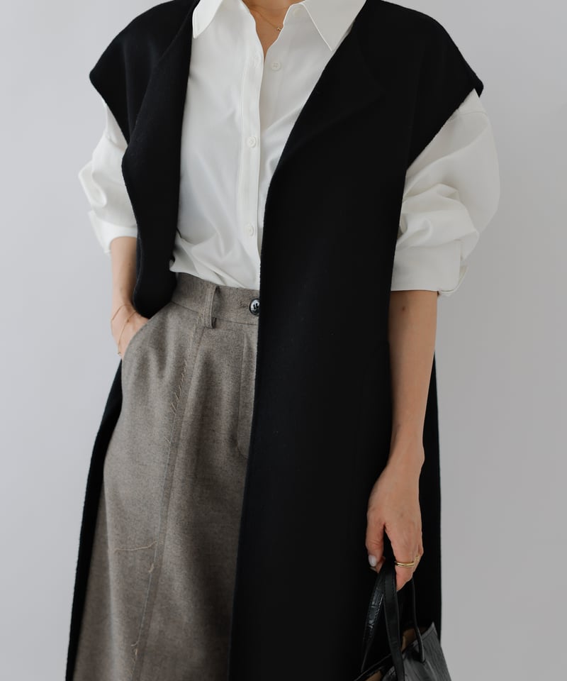 Handmade Wool Gilet_black | Na.e