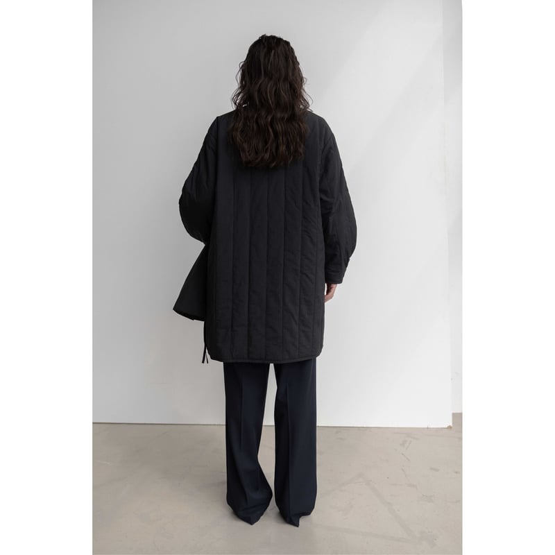 Quilting Muffler Coat_Black | Na.e