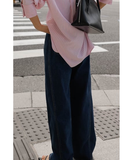 Stitch Wide Jeans_Indigo Blue