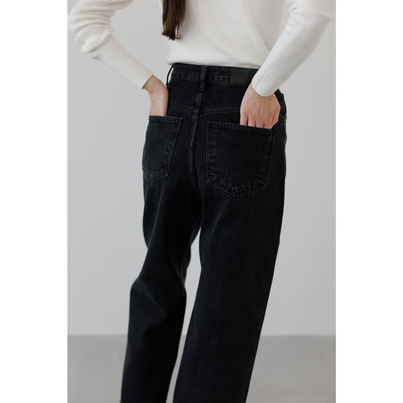 na.e Wide Loose Jeans _Black