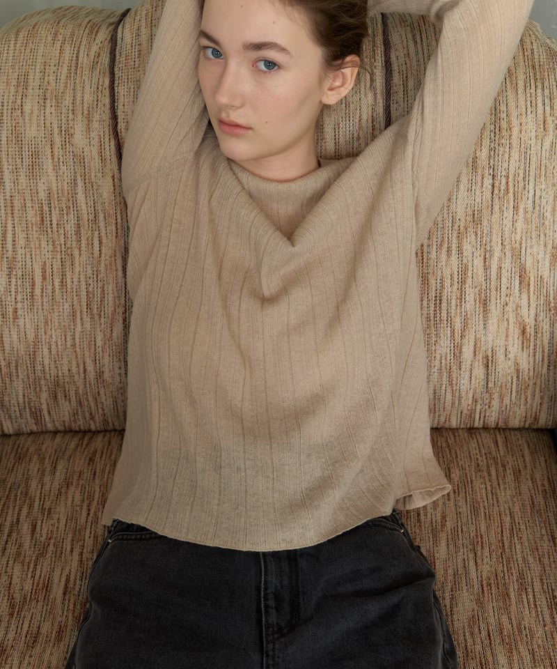 Sheer Back Slit Knit | Na.e