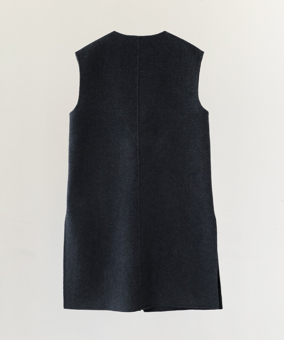 na.e Handmade Wool Gilet ウールジレ　　ナエnae Handmade Wool Gilet_charcoal | Na.e