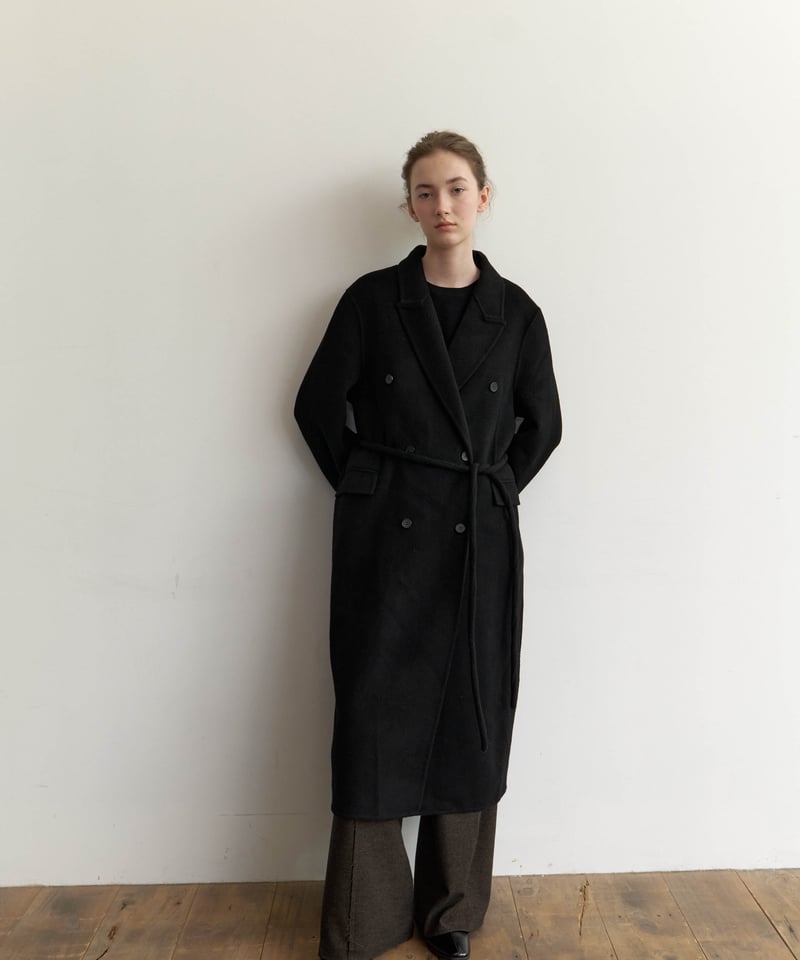 Wool Cashmere Double Coat_Black | Na.e