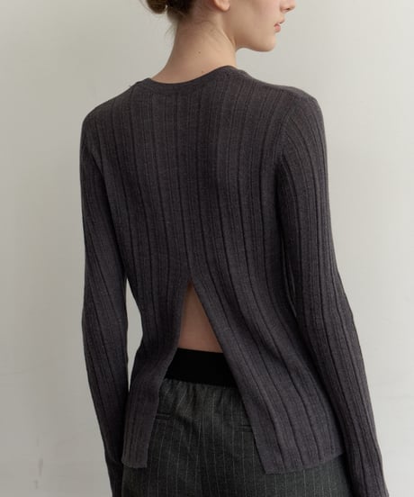 Sheer Back Slit Knit