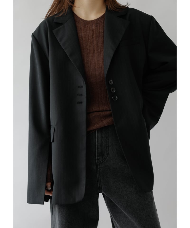 Na.e Stripe Over Jacket Navy ナエ ジャケット Stripe Over Jacket | Na.e