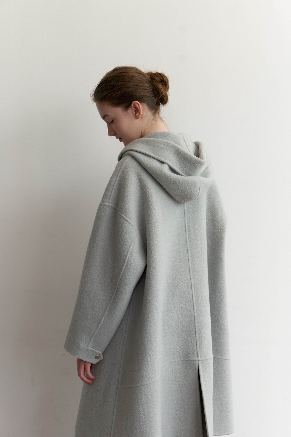 na.e Brushed Wool Hoodie coat ウールコート Brushed Wool Hoodie Coat_White | Na.e