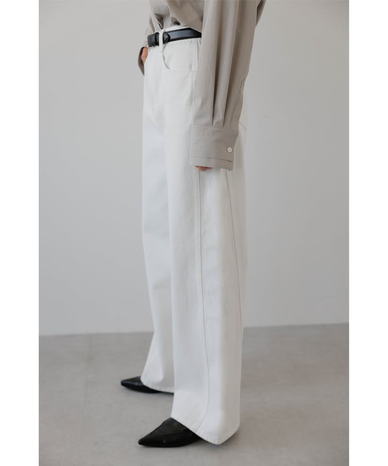 Stitch Wide Jeans _White | Na.e