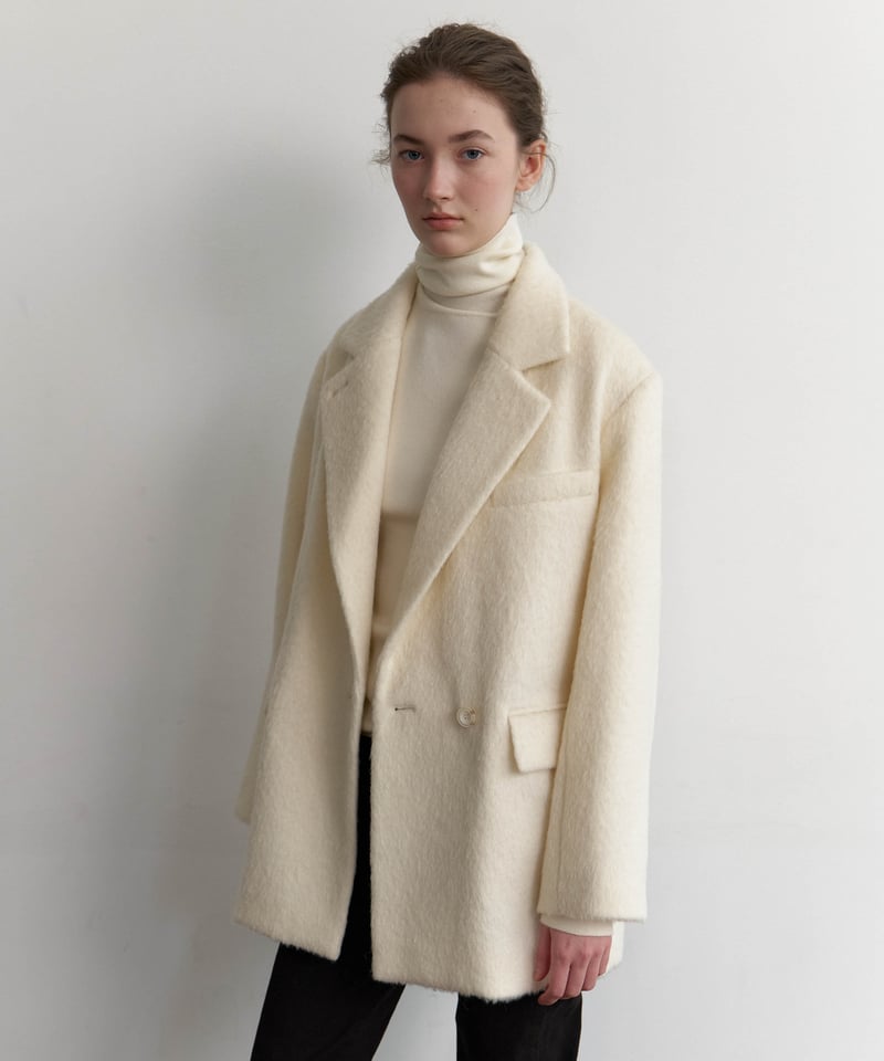 Wool Alpaca Shaggy Coat_Ivory | Na.e