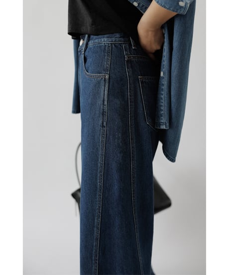Stitch Wide Jeans_Indigo Blue