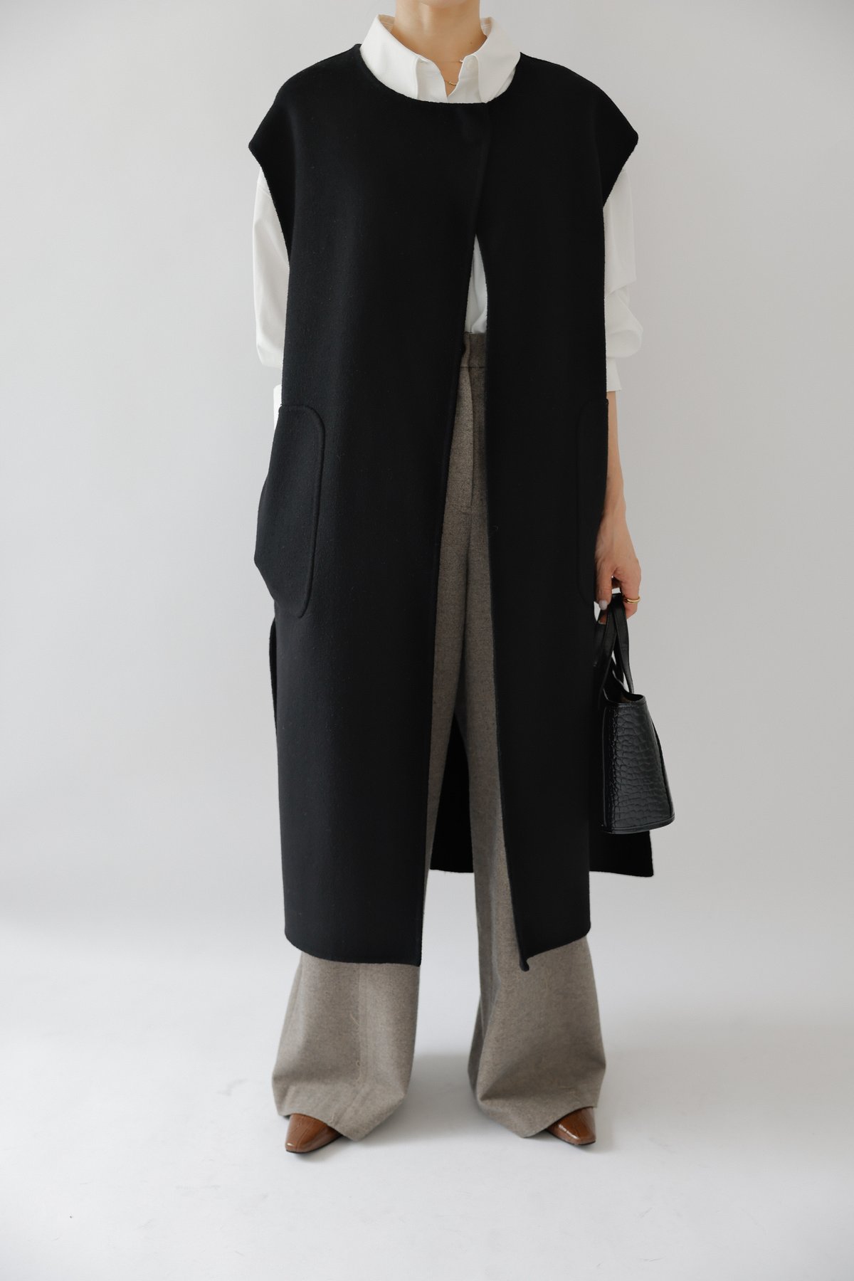 Handmade Wool Gilet_black | Na.e