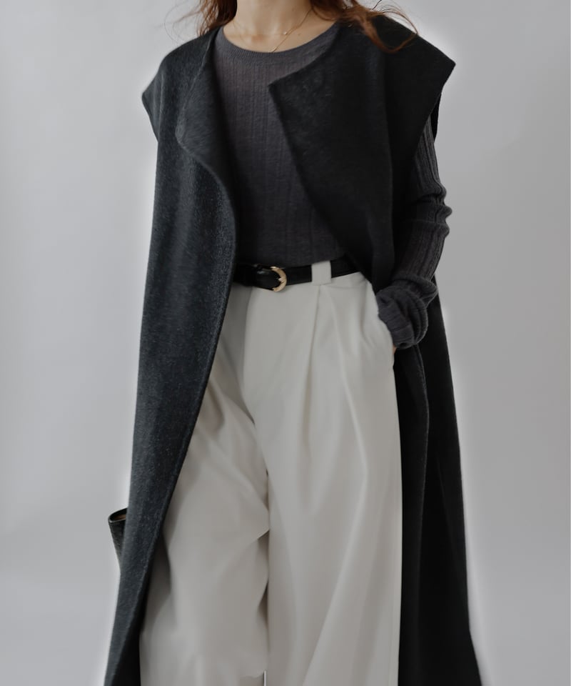 Na.e Handmade Wool Gilet トープ Handmade Wool Gilet_charcoal | Na.e