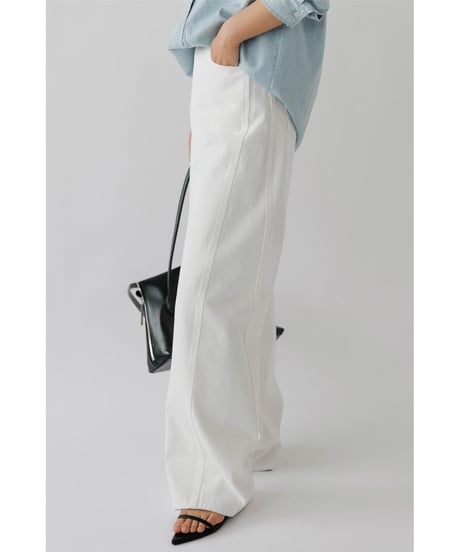Stitch Wide Jeans _White