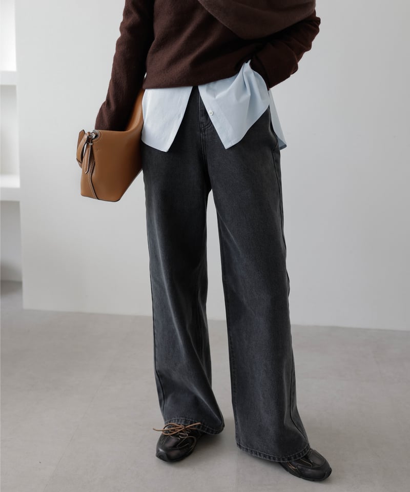 Wide Loose Jeans_Charcoal | Na.e