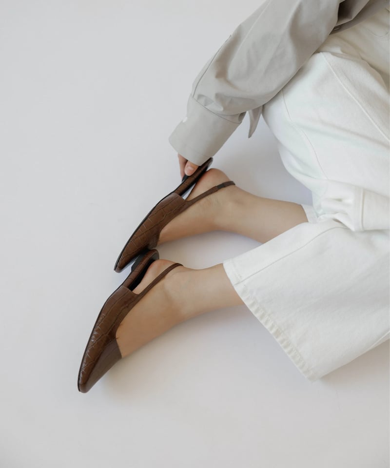 Urban Slingback Flats_Brown | Na.e