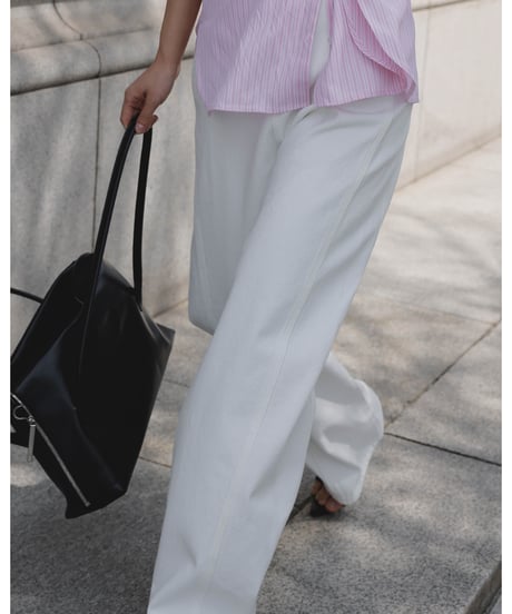 Stitch Wide Jeans _White