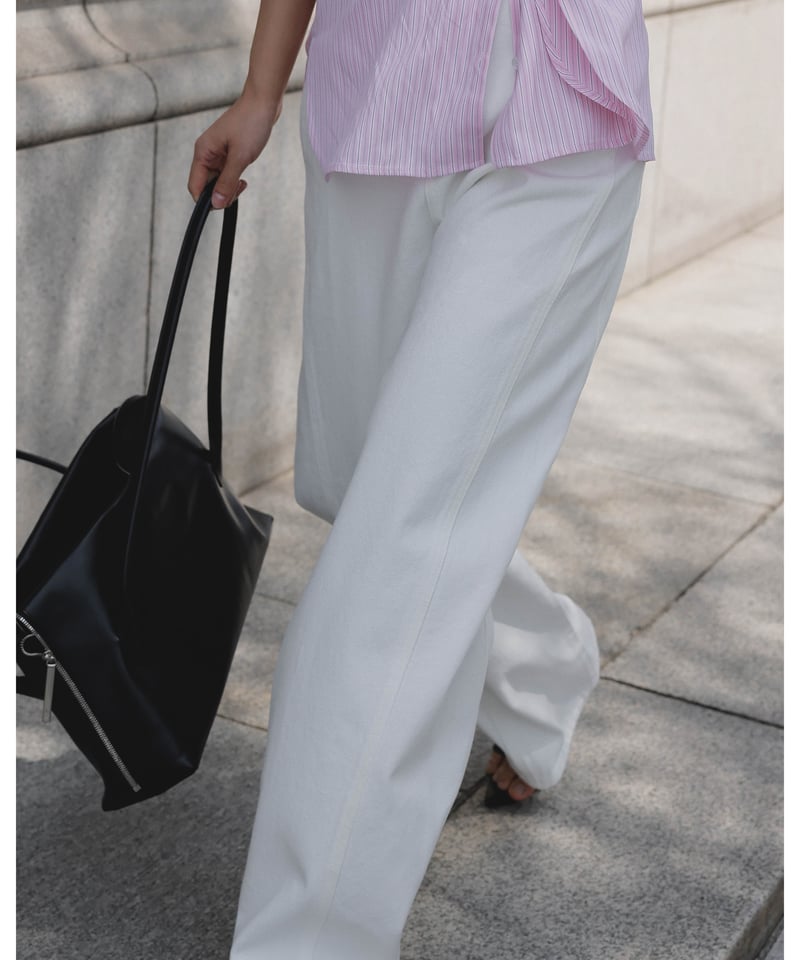 Stitch Wide Jeans _White | Na.e