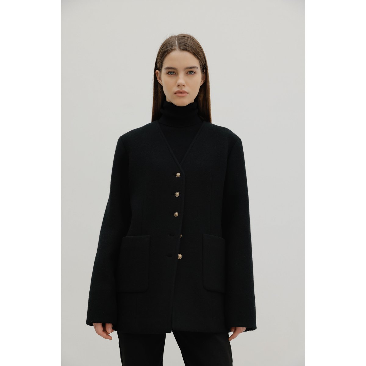 Wool&Cashmere Button Coat | Na.e 