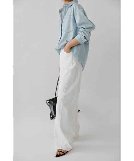Stitch Wide Jeans _White
