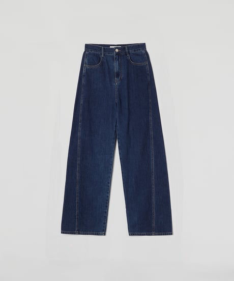 Stitch Wide Jeans_Indigo Blue