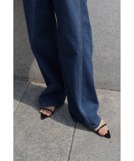 Stitch Wide Jeans_Indigo Blue