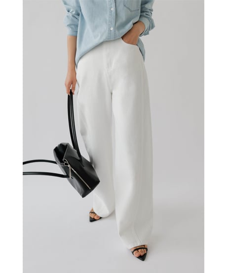 Stitch Wide Jeans _White