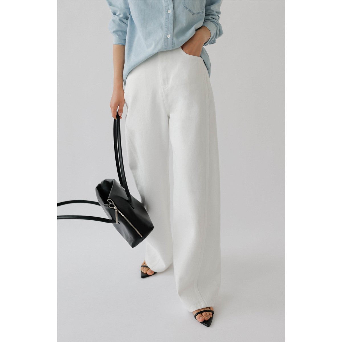 na.e Stitch Wide Jeans White 新品タグ付き　M通常丈 Stitch Wide Jeans _White | Na.e