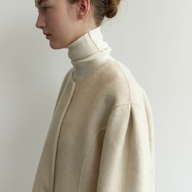 新品 nae. Wool Alpaca Shaggy Coat_Ivory 25OUTER COLLECTION | Na.e