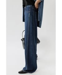 Stitch Wide Jeans_Indigo Blue