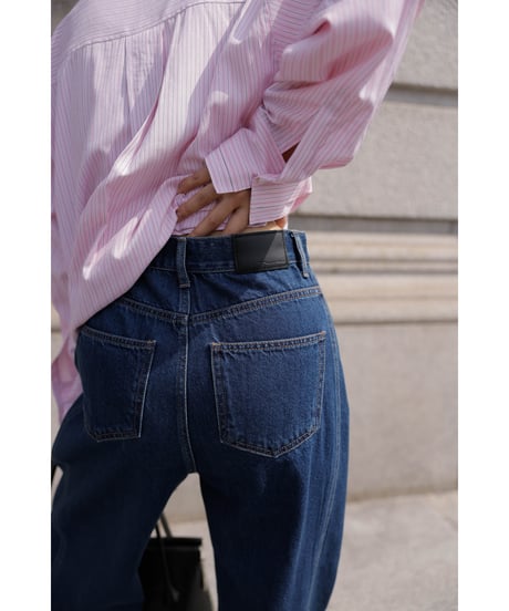 Stitch Wide Jeans_Indigo Blue