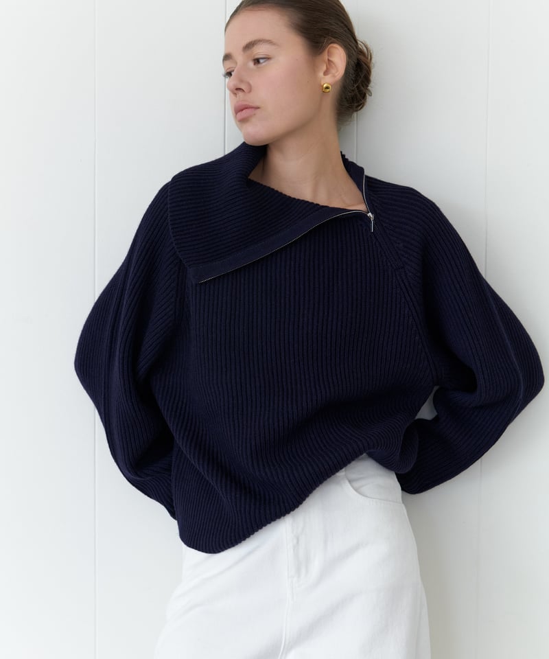 【12/7までの出品】Etrarium \"静寂と青\" Knit seyto（セイト）の「Printing wool drivers knit / プリンティング