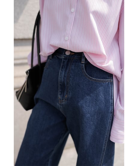 Stitch Wide Jeans_Indigo Blue