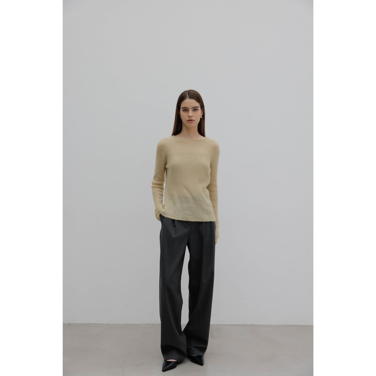 na.e Sheer Rib Knit グレー　ナエ na.e Sheer Rib Knit グレーナエ