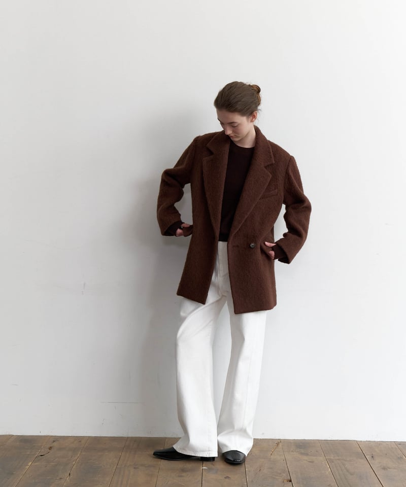 Wool Alpaca Shaggy Coat_Brown | Na.e
