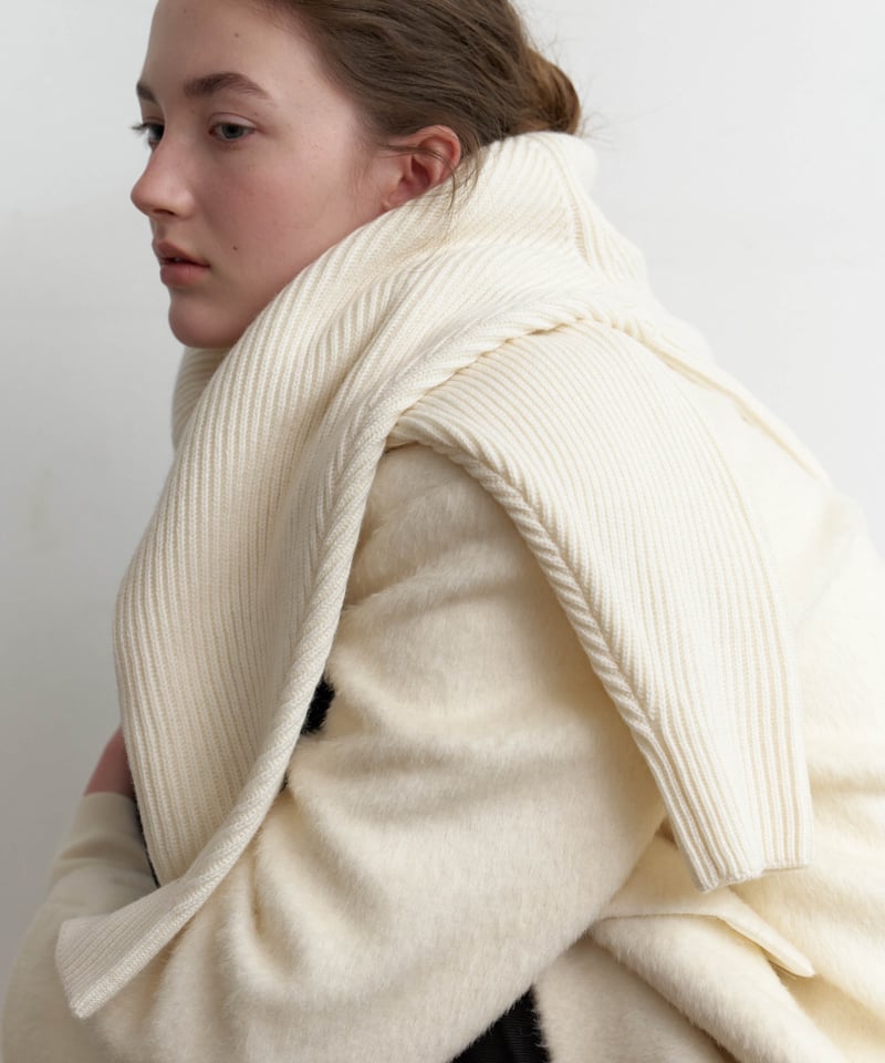 Wool Alpaca Shaggy Coat_Ivory | Na.e