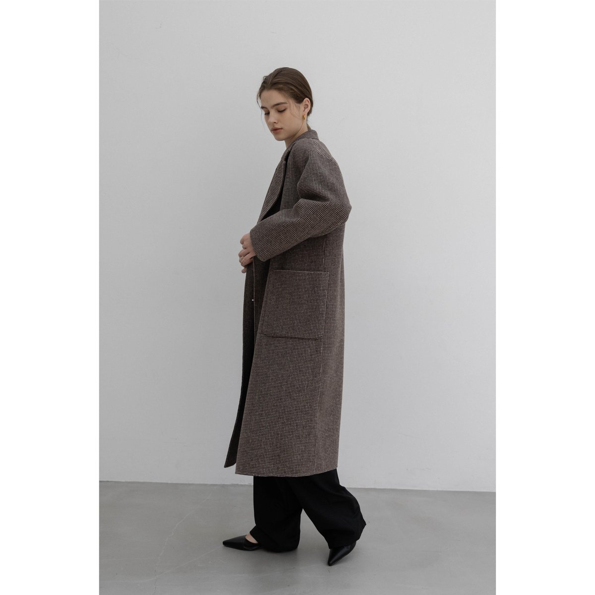 Reversible Wool Coat_Brown | Na.e
