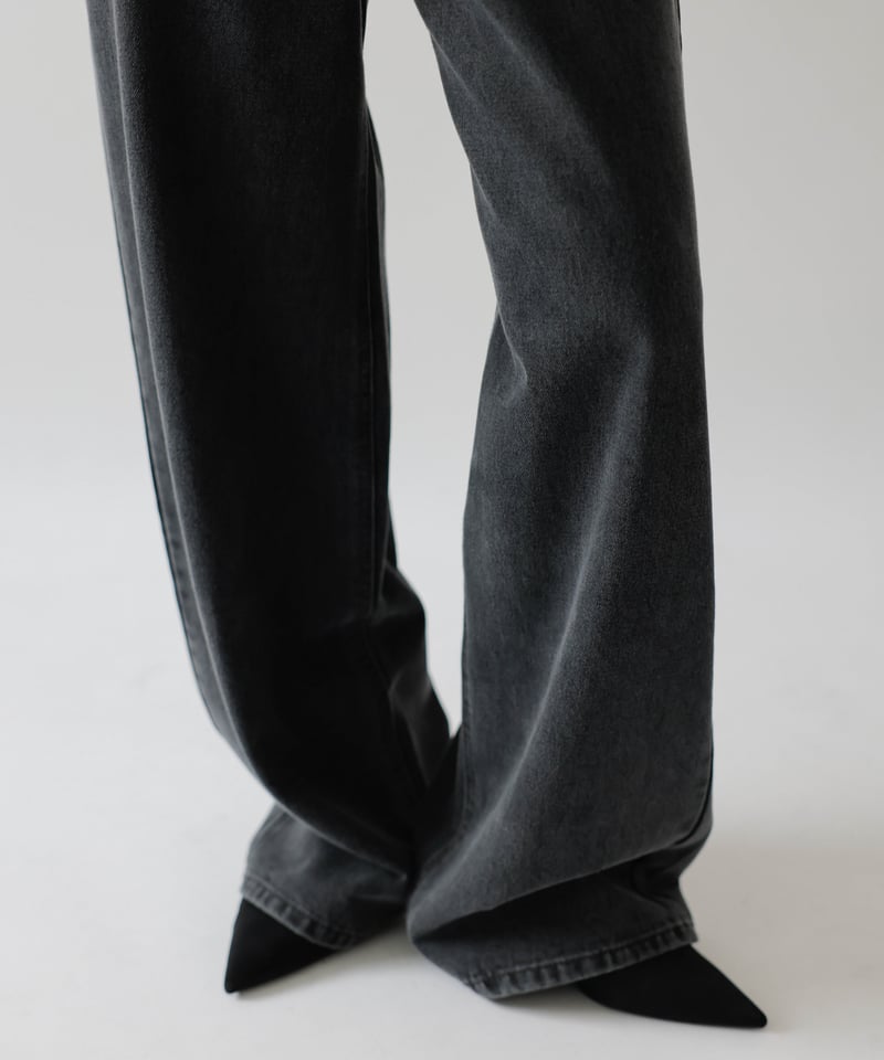【na.e】ナエ Wide Loose Jeans Charcoal S 通常丈 Wide Loose Jeans_Charcoal | Na.e