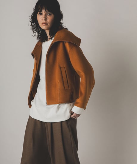 Cashmere-blend wool short blouson