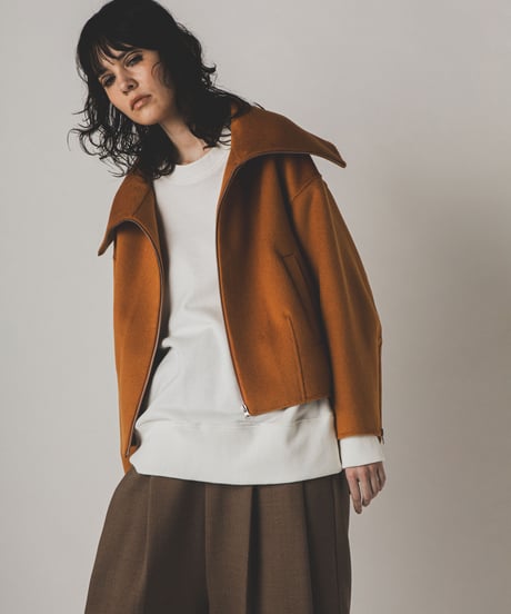 Cashmere-blend wool short blouson